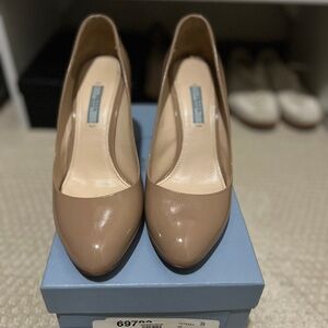 Prada Nude Patent Leather Heels